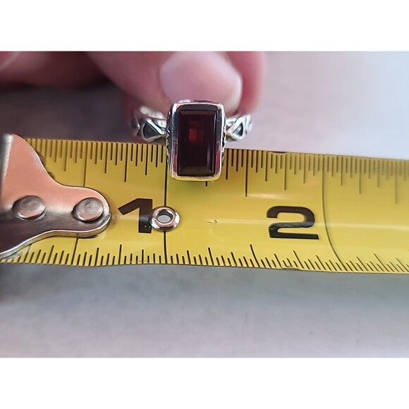 Silpada 925 Sterling Silver Garnet Solitaire Ring, Size US 6.25 Vintage - Picture 9 of 10